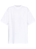 White t-shirt with tone-on-tone numeric logo