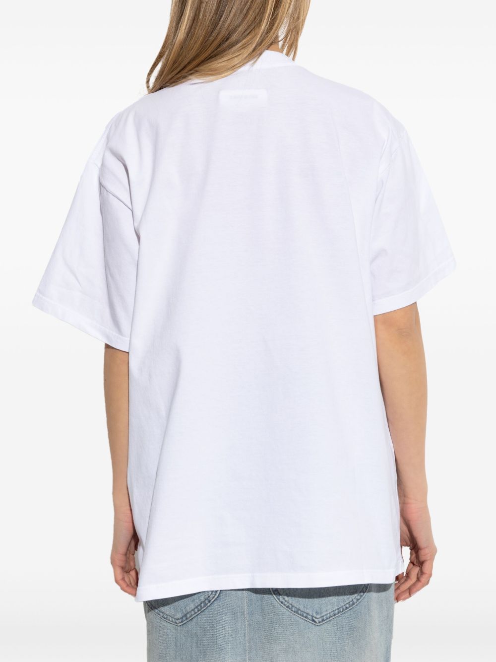 T-shirt bianca logo nuemrico tono su tono S62GD0202M20115 100 MM6 MAISON MARGIELA 