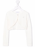 Cream shrug with jewel button