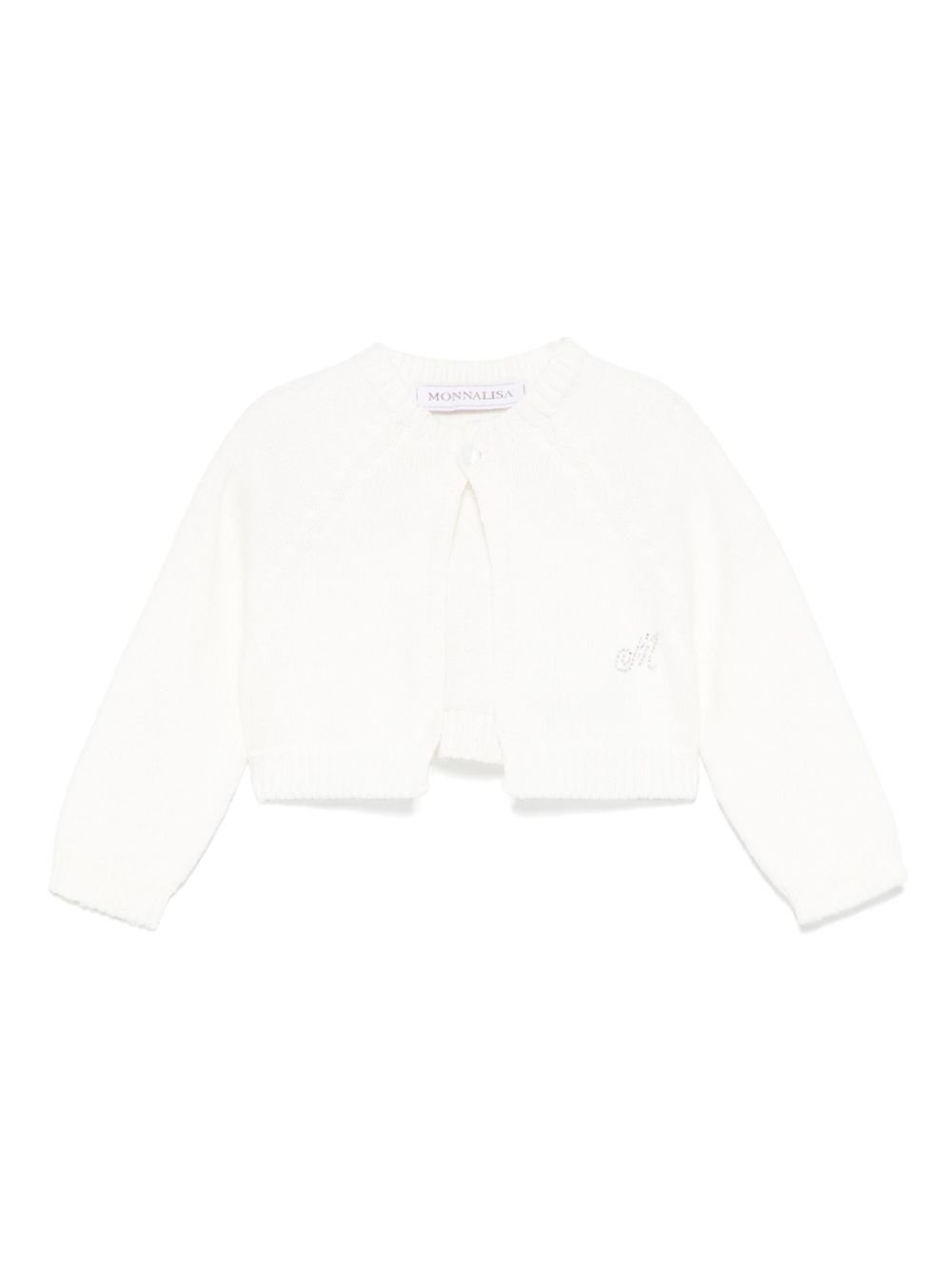 Cardigan panna neonato M con strass 37E8005060 0001 MONNALISA KIDS 