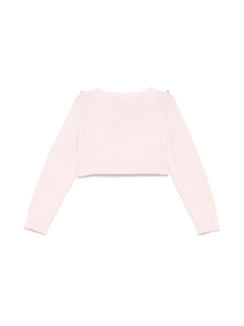 Maglione rosa con applicazione roselline rosa 39E6065061 0090 MONNALISA KIDS 