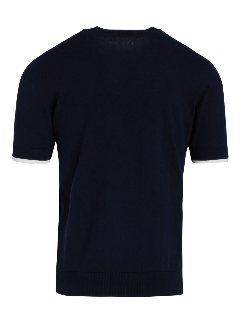 maglia girocollo blu orli a contrasto A020F100 6685 PAOLO PECORA 