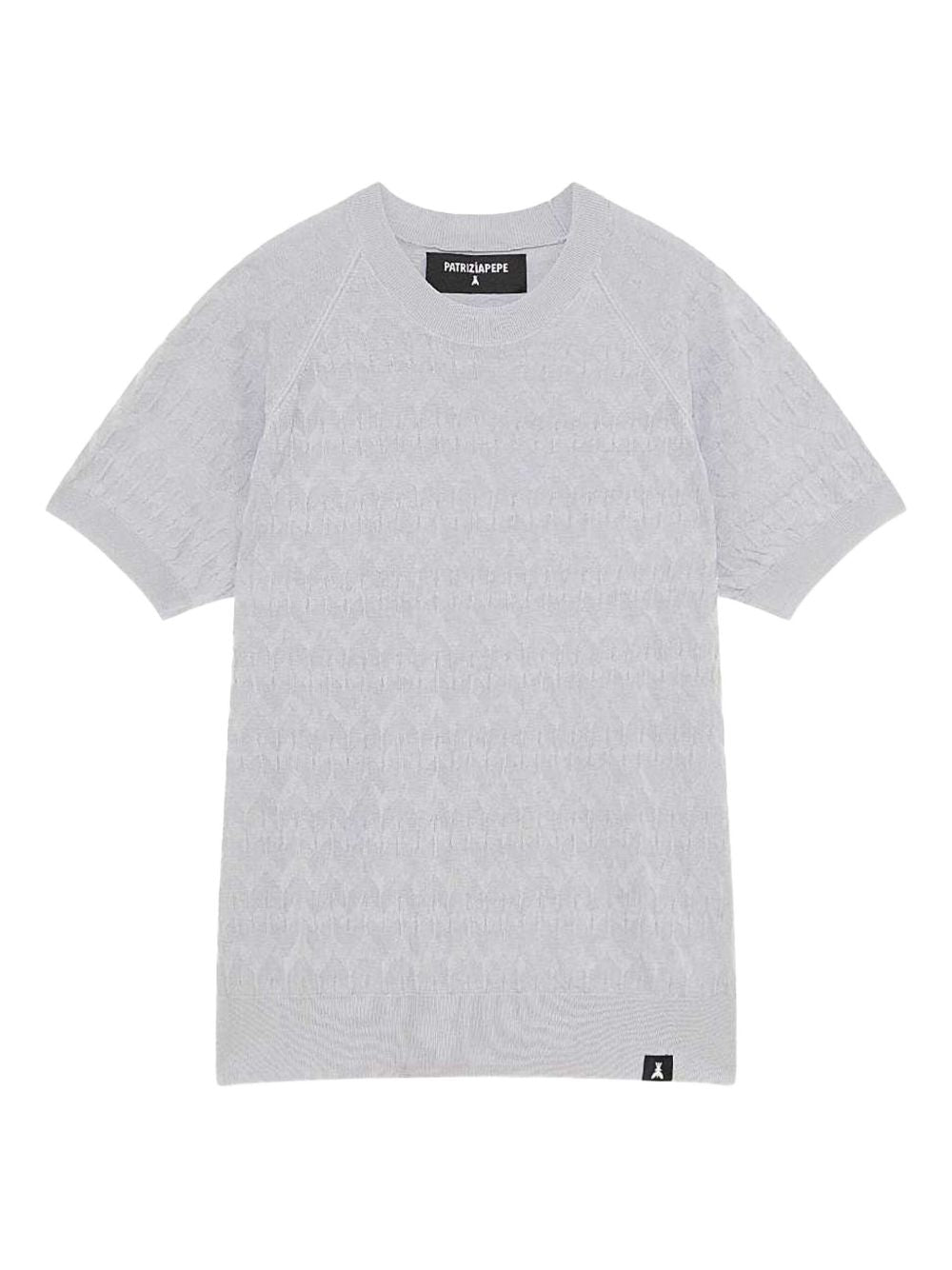 T-shirt in maglia con motivo chevron grigio perla 5K0175K256 S716 PATRIZIA PEPE 