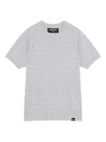 T-shirt in maglia con motivo chevron grigio perla