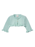 Cardigan crop verde acqua con ricami