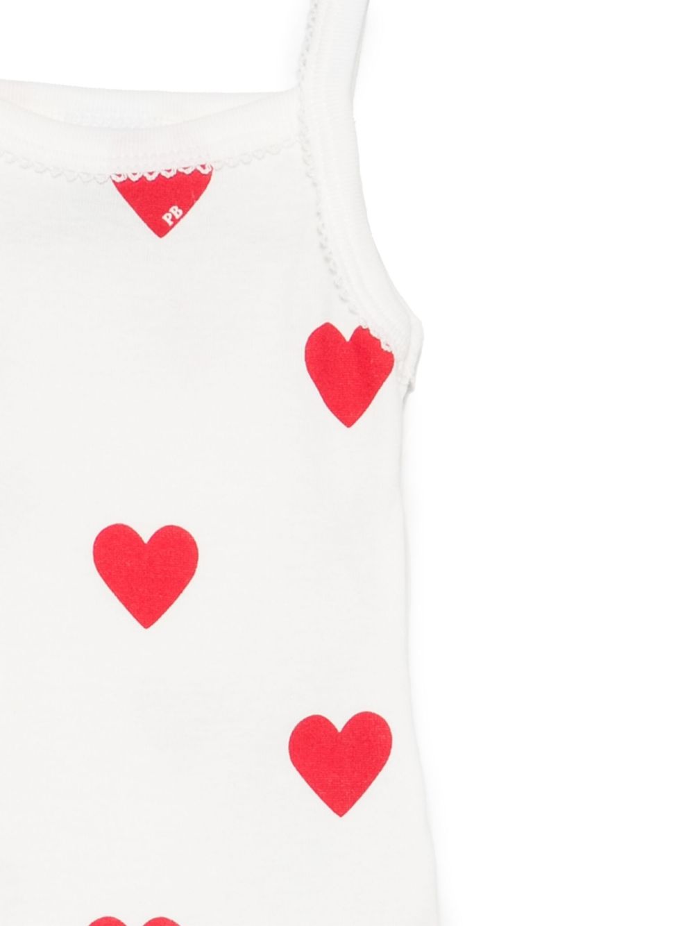 Set body bretelle con fantasia cuori (3pz) A04IX 00 PETIT BATEAU KIDS 