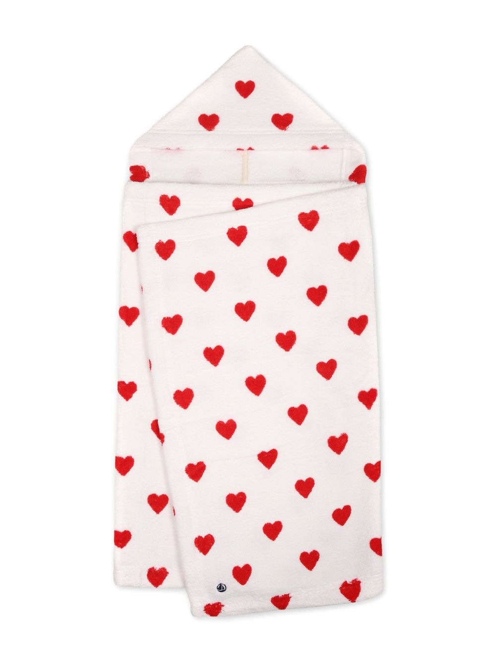 Accappatoio neonato con cuori bianco/rosso A08SI 89 PETIT BATEAU KIDS 