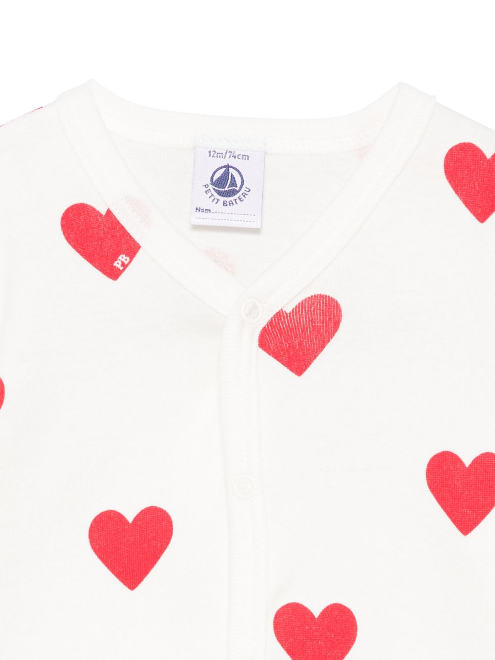 Tutina bianca con fantasia cuori A09HG 01 PETIT BATEAU KIDS 
