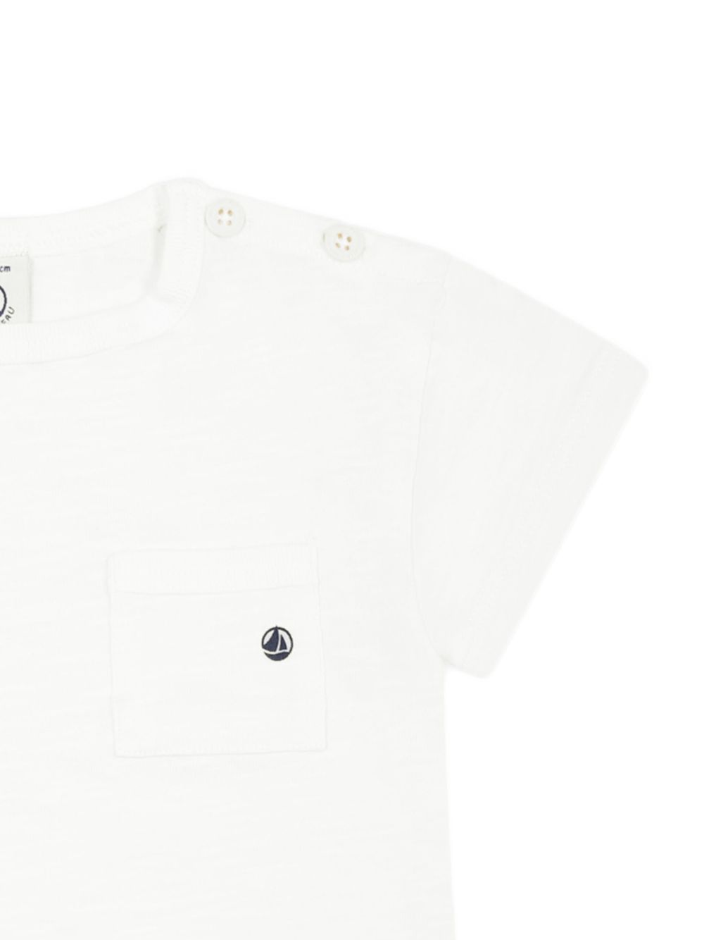 T-shirt panna neonato con taschino A0A0S 09 PETIT BATEAU KIDS 