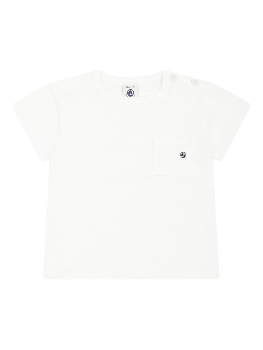 T-shirt panna neonato con taschino A0A0S 09 PETIT BATEAU KIDS 