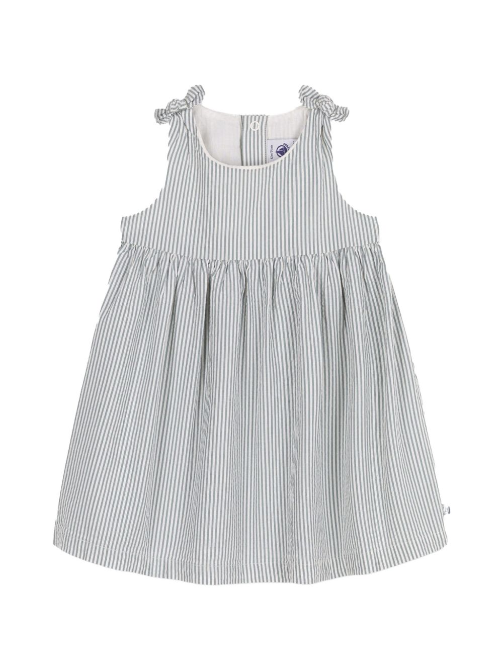 Abito grigio fantasia a righe A0CD4 07 PETIT BATEAU KIDS 