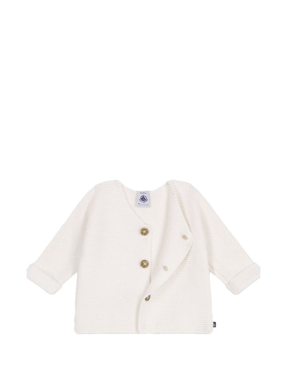 Cardigan bianco neonato in maglia A0CES 13 PETIT BATEAU KIDS 