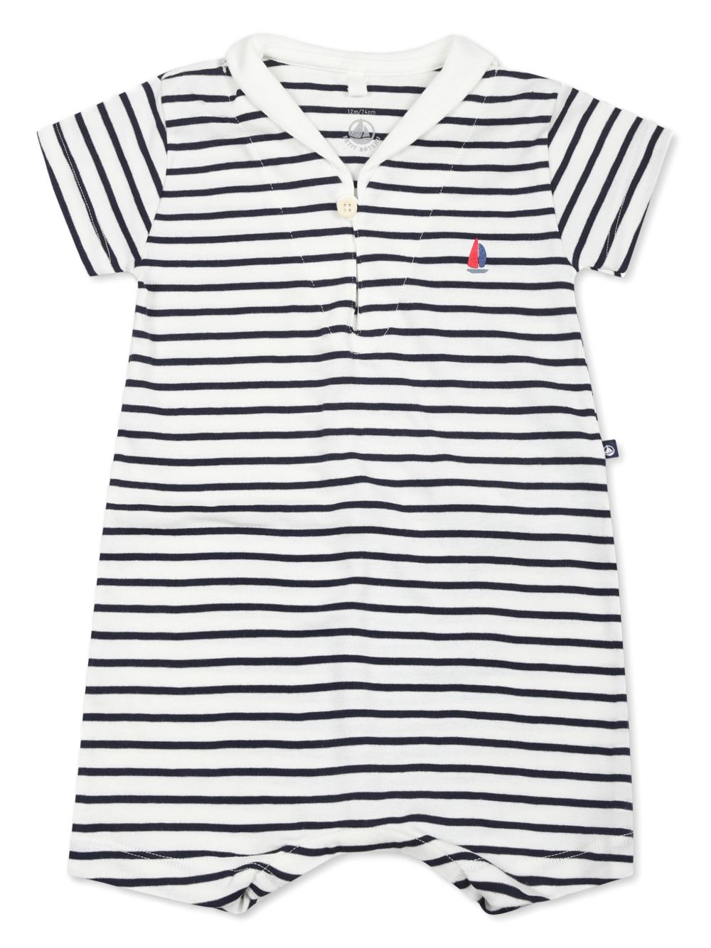 Tutina bianca e blu a righe A0CG2 01 PETIT BATEAU KIDS 