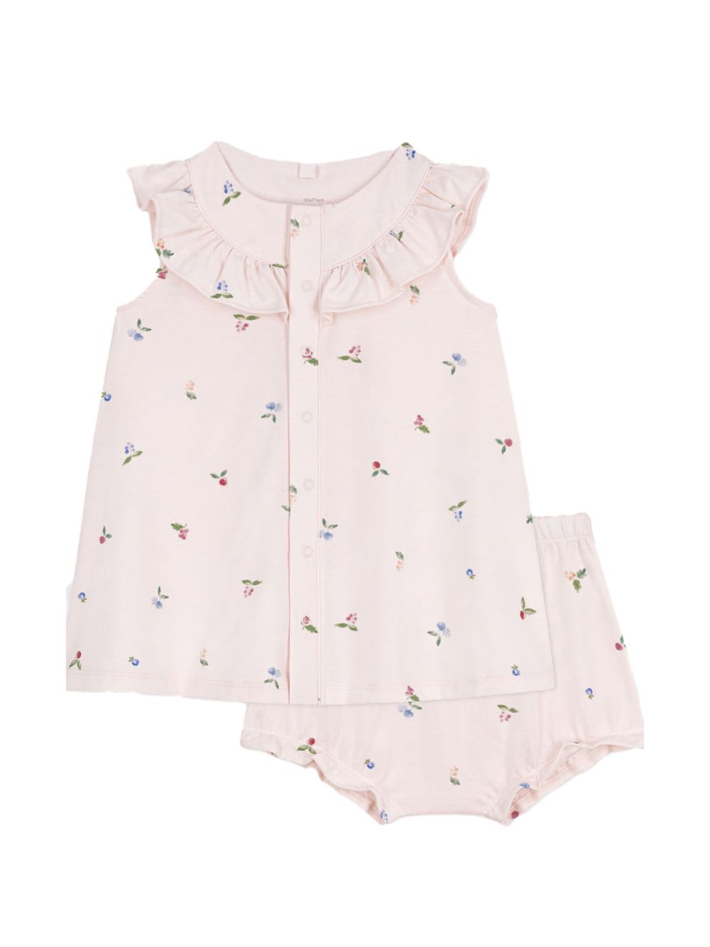 Completo rosa con ricami floreali (2pz) A0CHH 03 PETIT BATEAU KIDS 