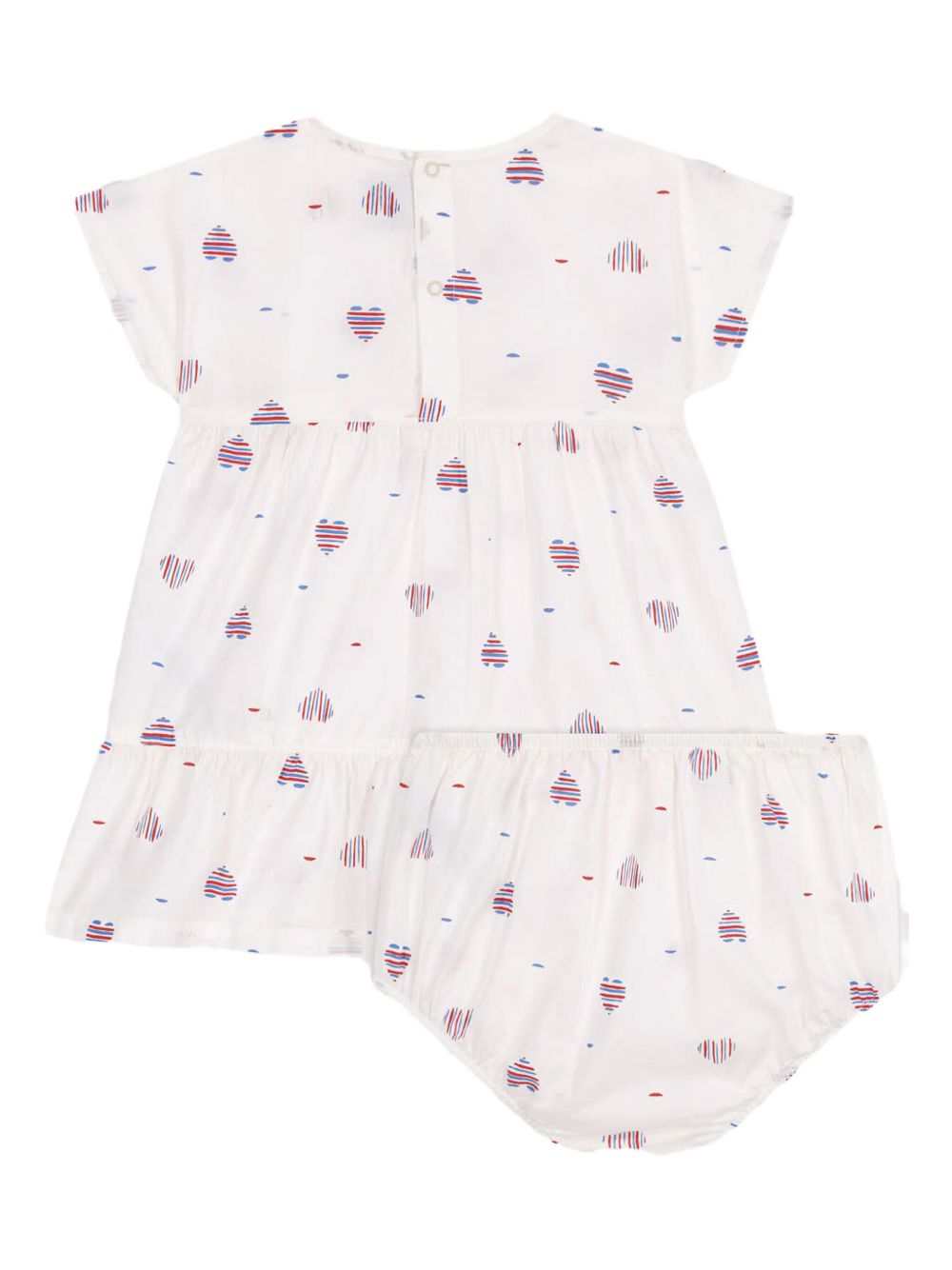 Completo bianco con cuori all-over (2pz) A0CLG 01 PETIT BATEAU KIDS 