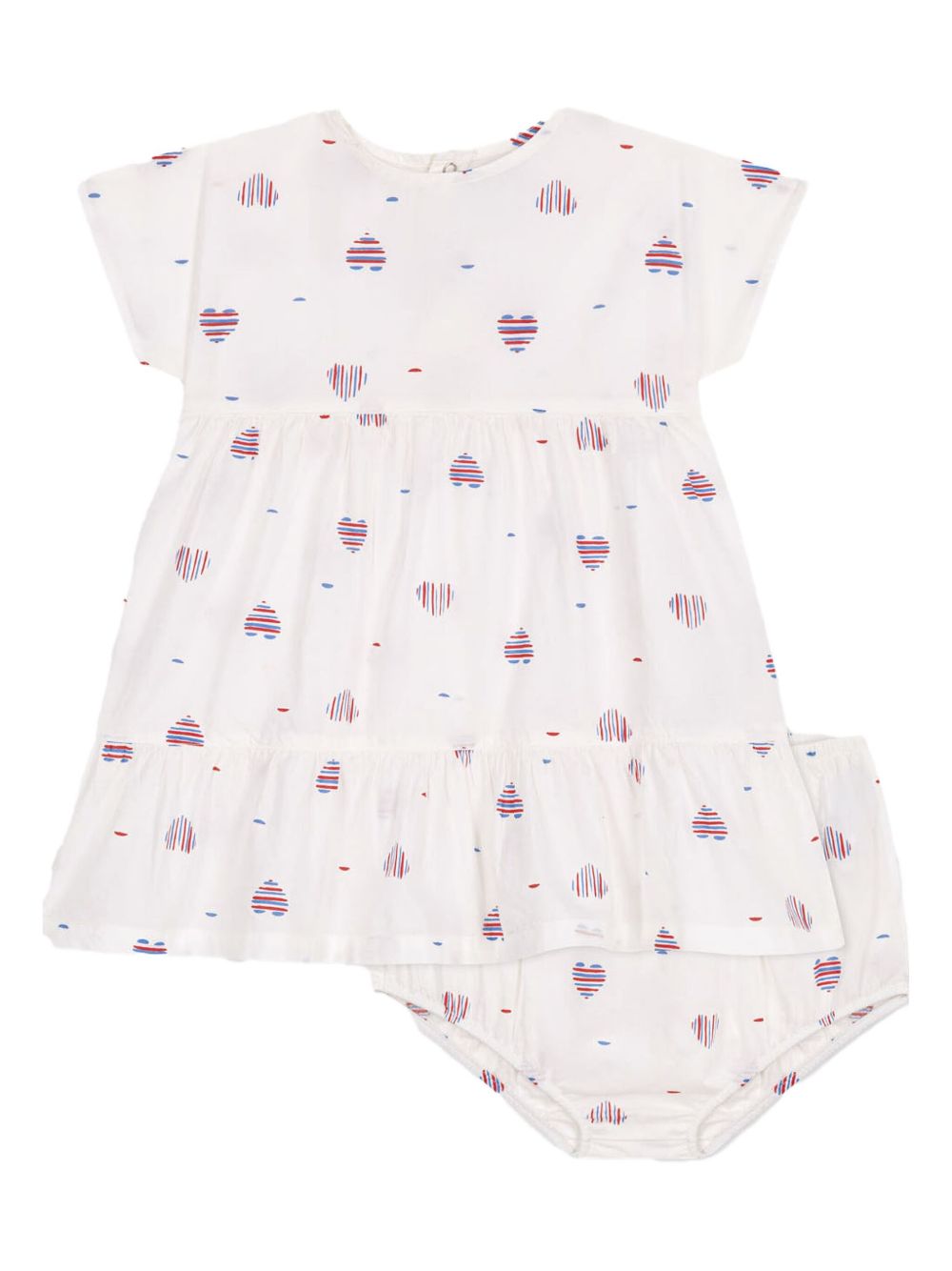 Completo bianco con cuori all-over (2pz) A0CLG 01 PETIT BATEAU KIDS 