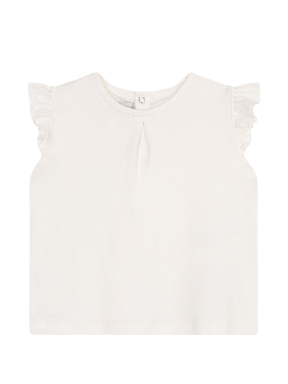 T-shirt bianca con maniche volant A0CP1 01 PETIT BATEAU KIDS 
