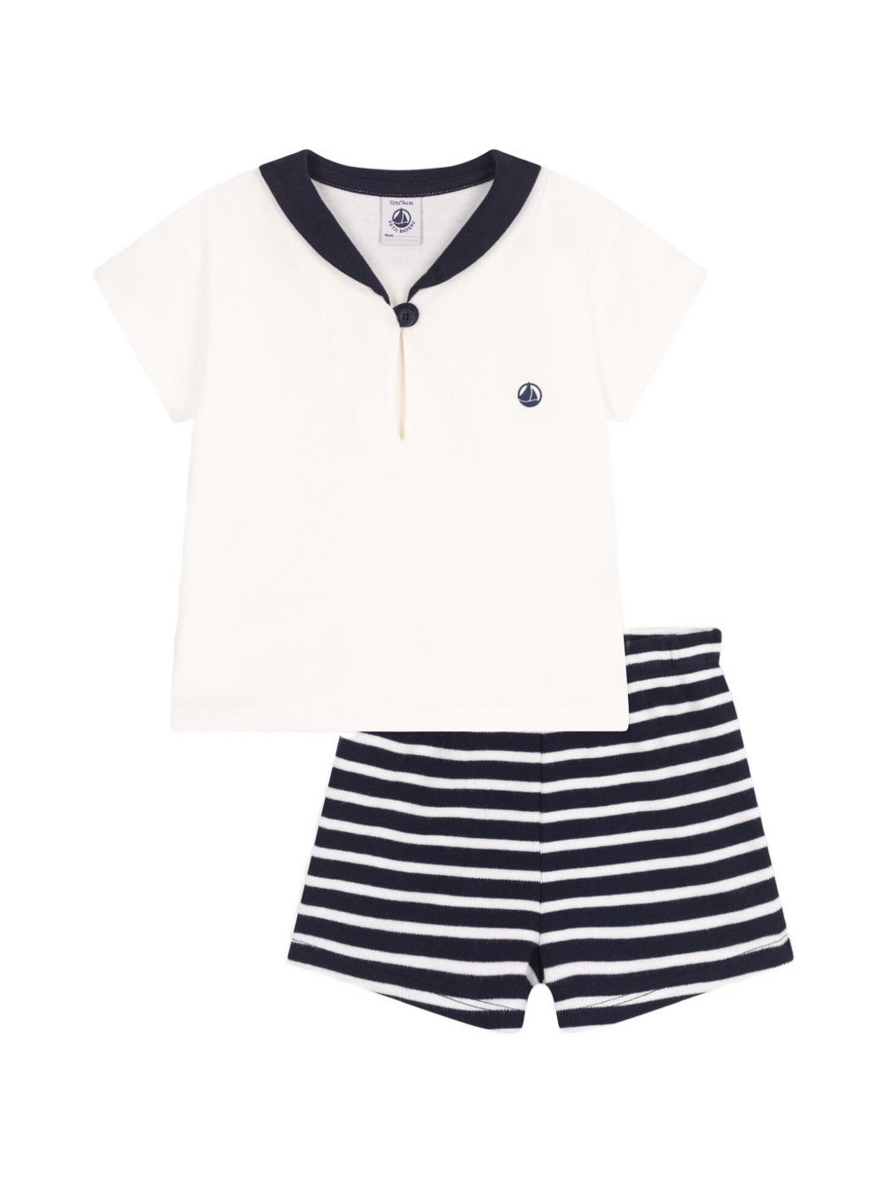 Completo bianco e blu (2pz) A0CPA 01 PETIT BATEAU KIDS 