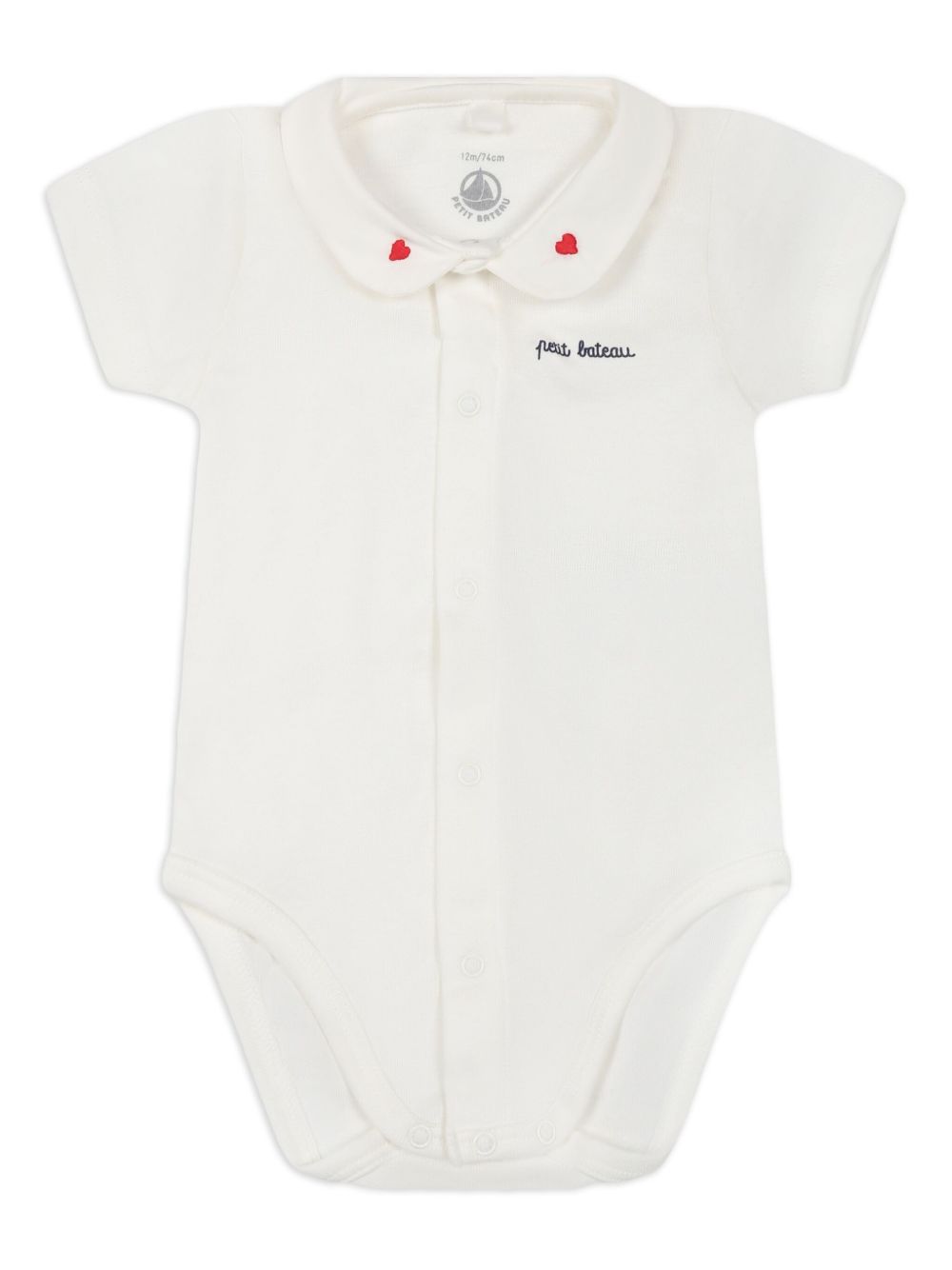 Body bianco colletto con cuori A0CPR 01 PETIT BATEAU KIDS 