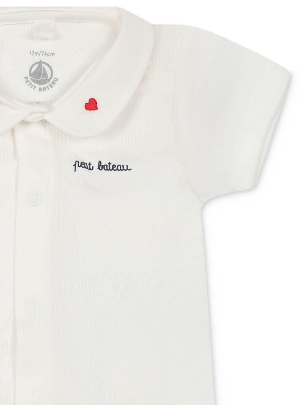 Body bianco colletto con cuori A0CPR 01 PETIT BATEAU KIDS 