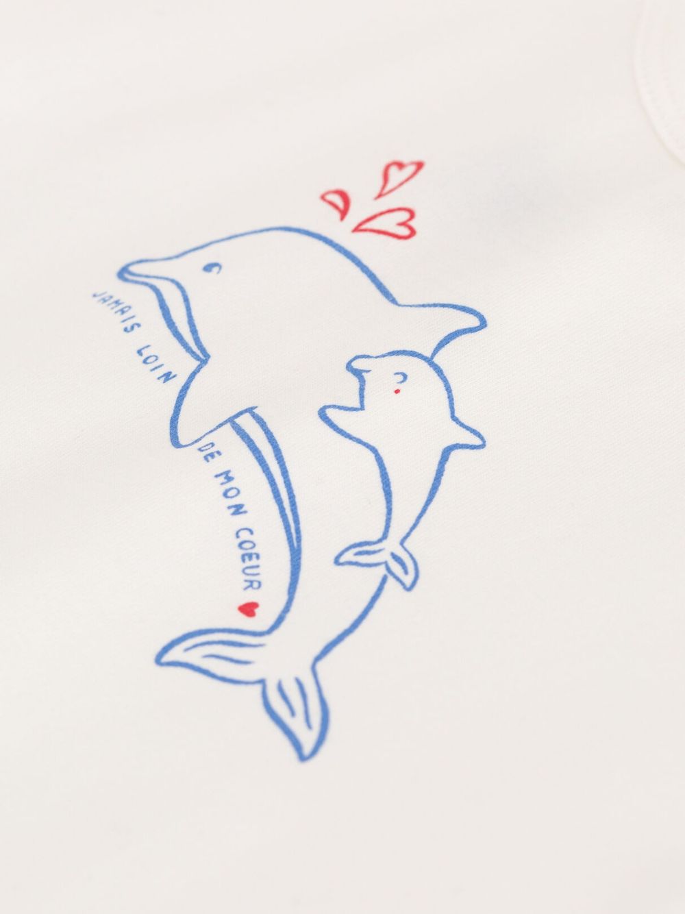 T-shirt bianca stampa delfini neonata A0CWB 02 PETIT BATEAU KIDS 