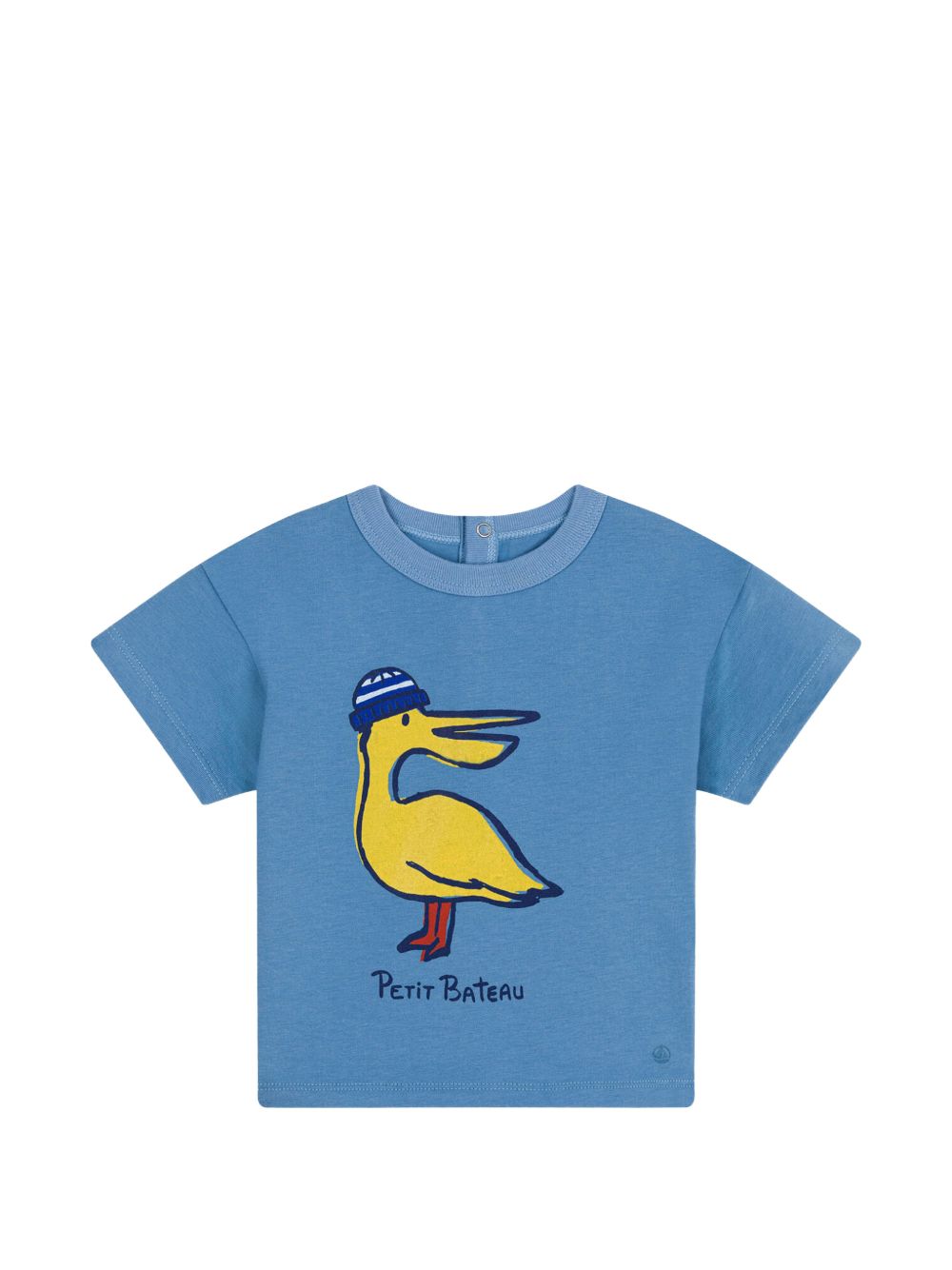 T-shirt blu con stampa frontale A0CWB 03 PETIT BATEAU KIDS 