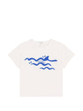 T-shirt panna con stampa onde neonato