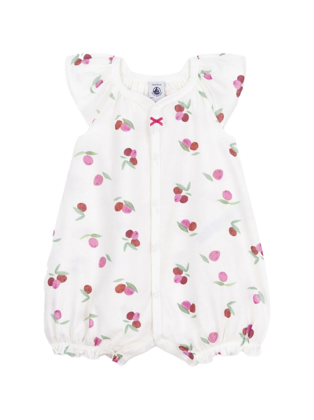 Tutina bianca con fantasia frutta all-over A0CZ5 01 PETIT BATEAU KIDS 