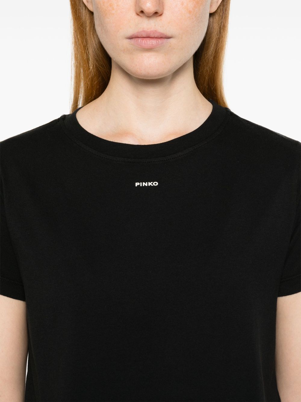 T-shirt nera mini logo 100373A228 Z99 PINKO 