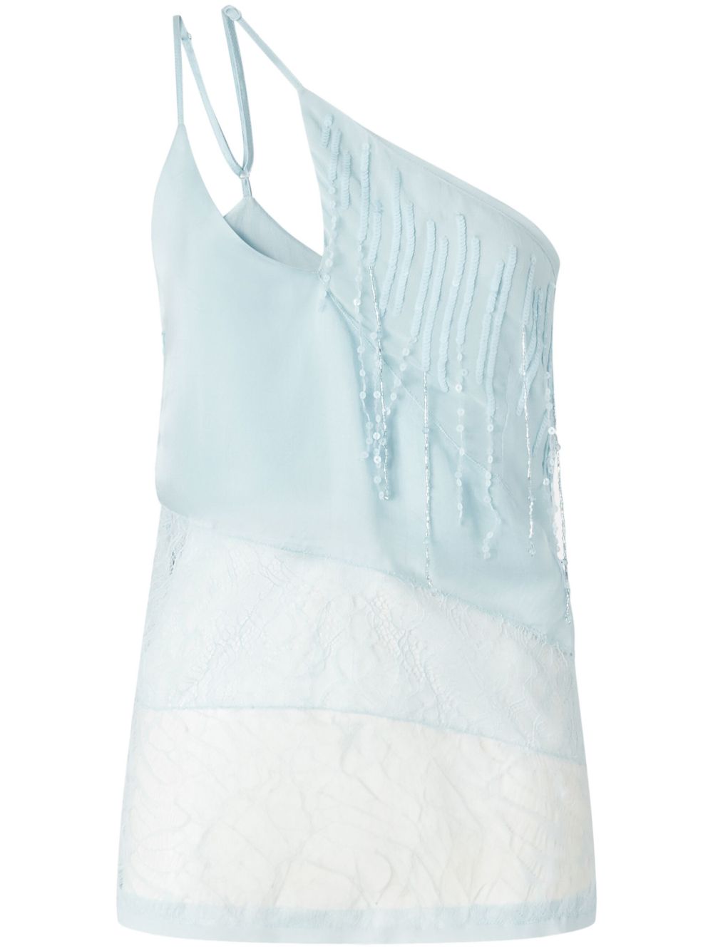 Top Tucano monospalla in raso con pizzo e paillettes 104765A2DG E28 PINKO 