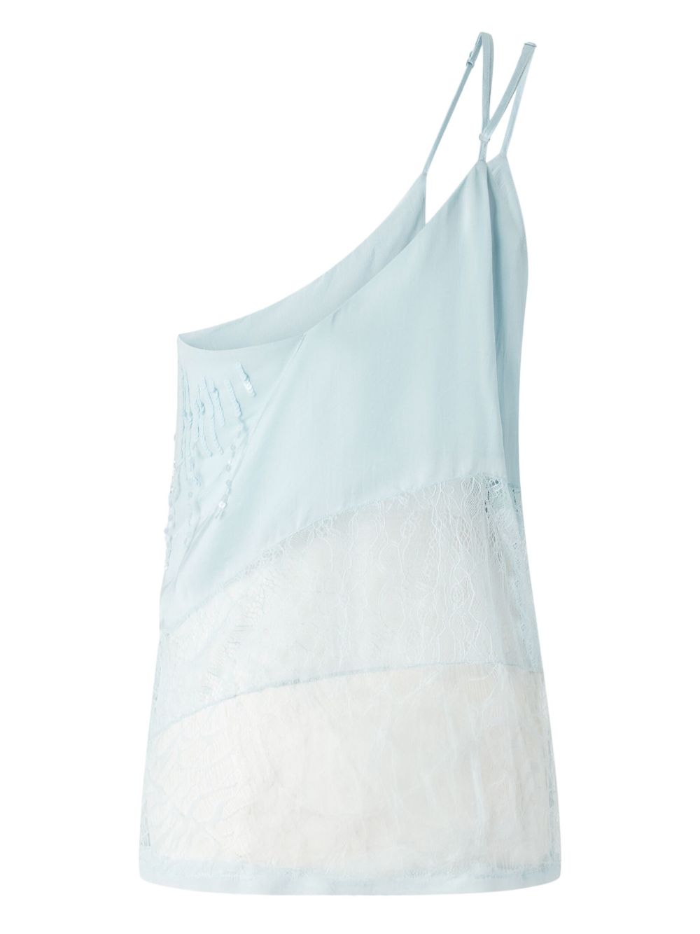 Top Tucano monospalla in raso con pizzo e paillettes 104765A2DG E28 PINKO 