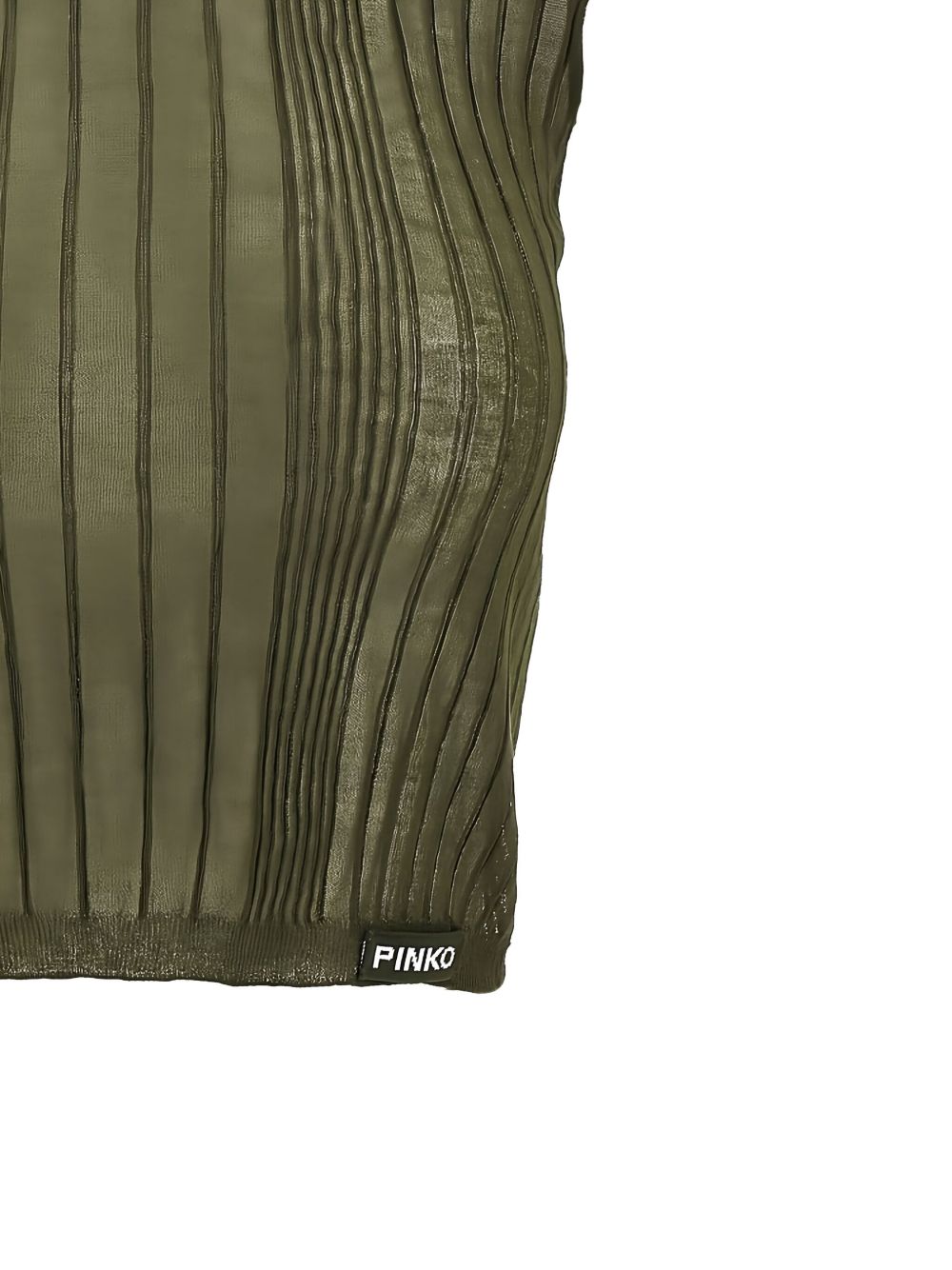 T-shirt Tambora verde militare con ricami a coste 104773A1ND X18 PINKO 