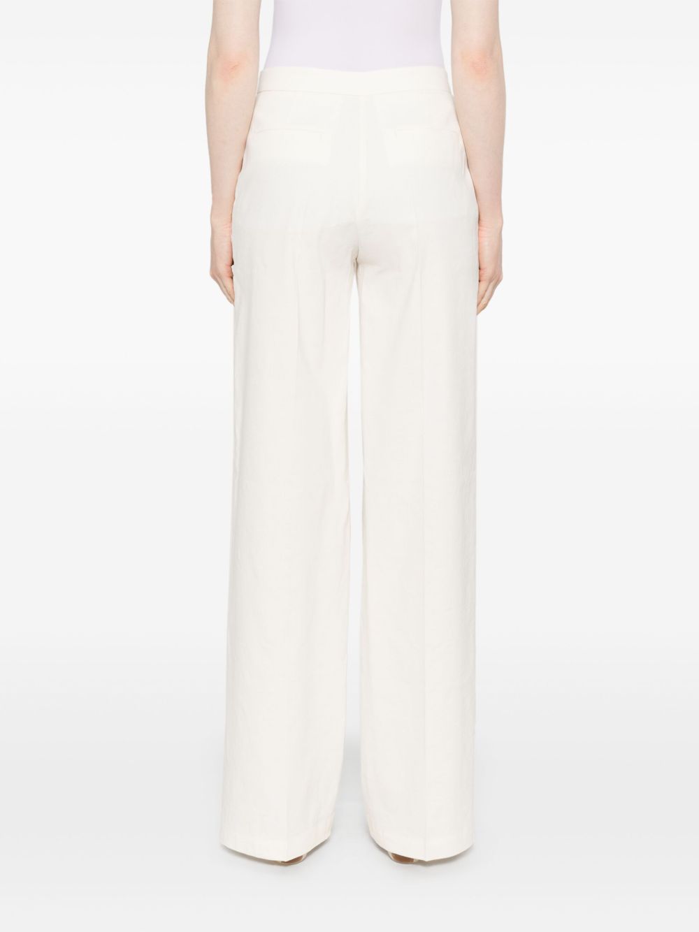 Pantaloni con piega in lino stretch jacopone 104929A0IM Z07 PINKO 