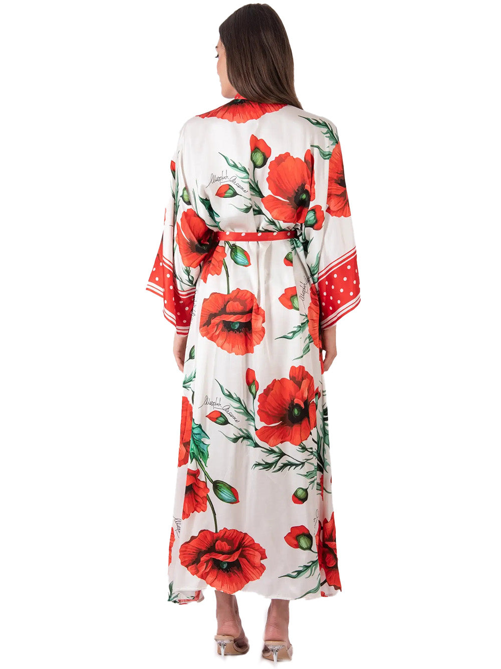 Kimono lungo burro con fantasia stampata PS72 0600 MARGHERITA MAZZEI 