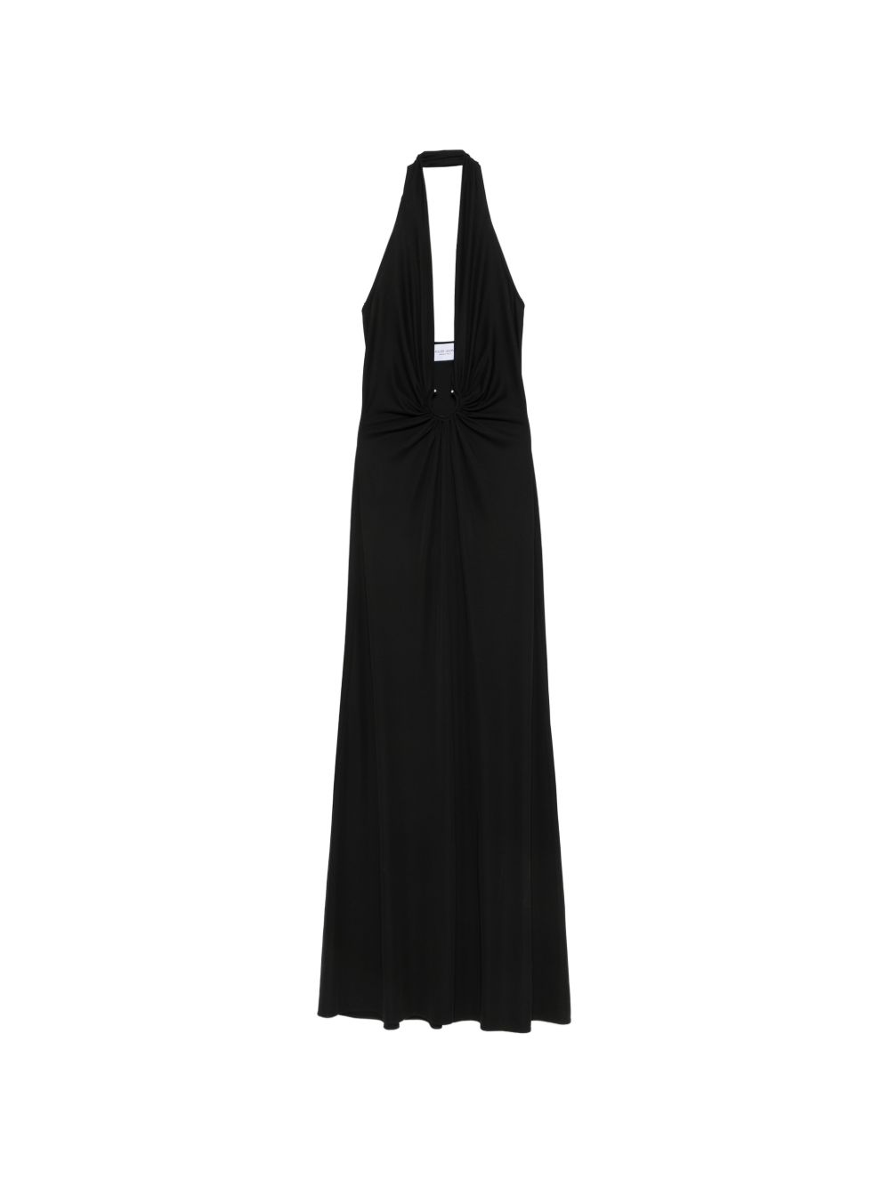 Abito lungo halter con cutout AT142 NERO ALESSANDRO LEGORA 