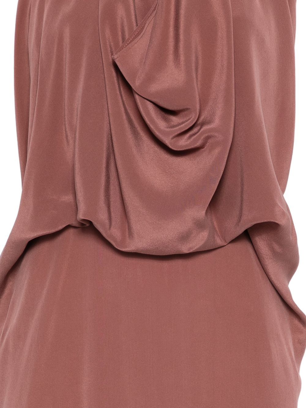 Abito in seta cipria scollo a incrocio 116330P6209 BLUSH ALYSI 