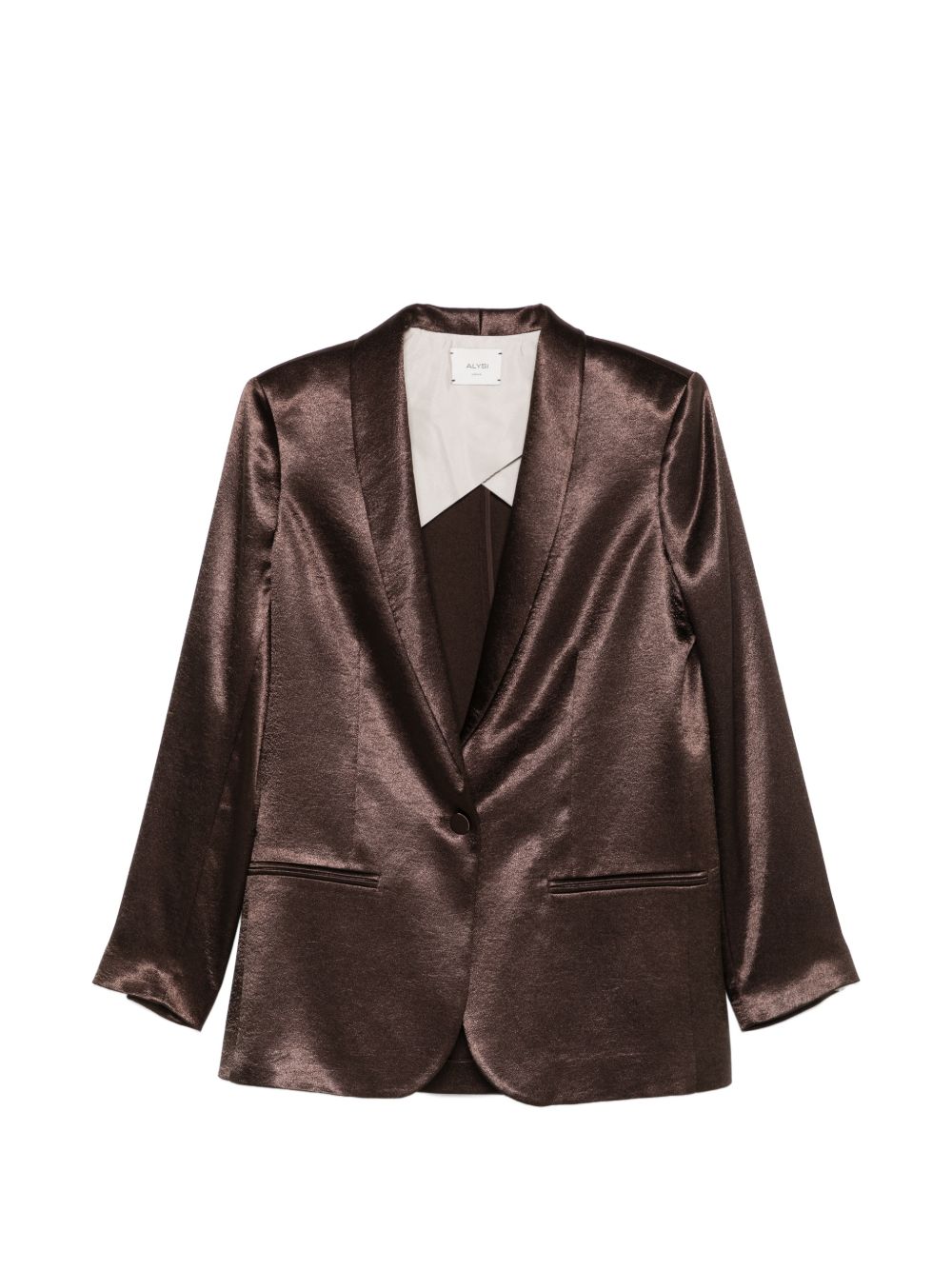 Blazer con revers a scialle mono bottone 116815P6061 CHOCO ALYSI 