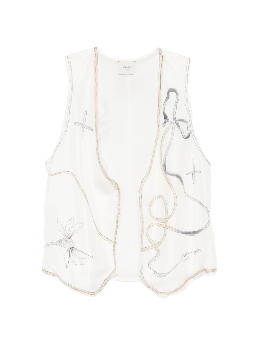 Gilet in seta scollo a V 216812P6202 BURRO ALYSI 