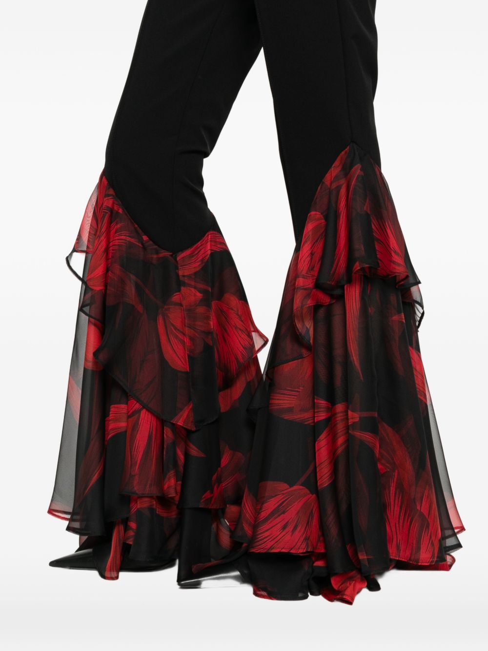 Pantaloni a zampa con balze WS00560 NERO BABYLON COLLECTION 