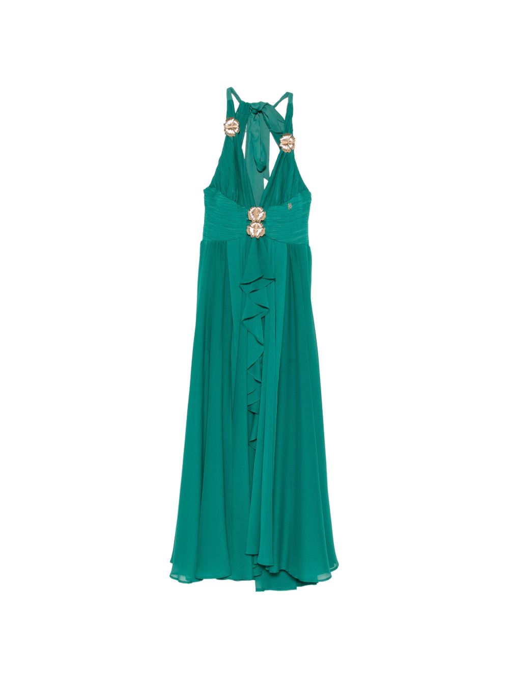 Abito lungo in poliammide scollo halter WS00901 VERDE BABYLON COLLECTION 