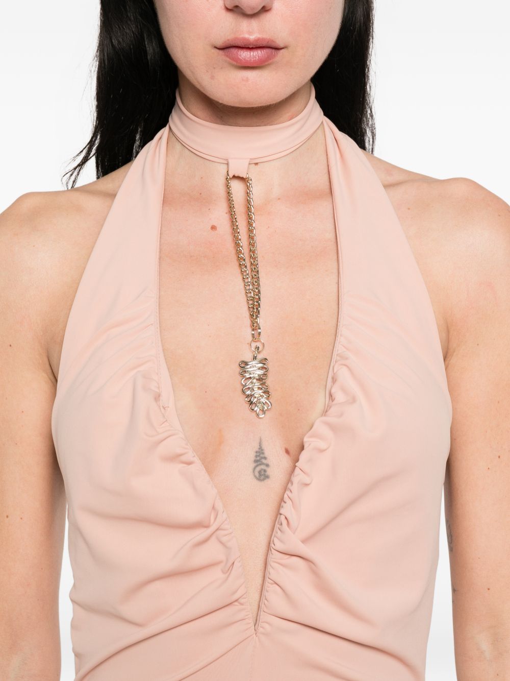 Abito lungo halter con scollo a V WE00782 NUDE BABYLON EUREKA 