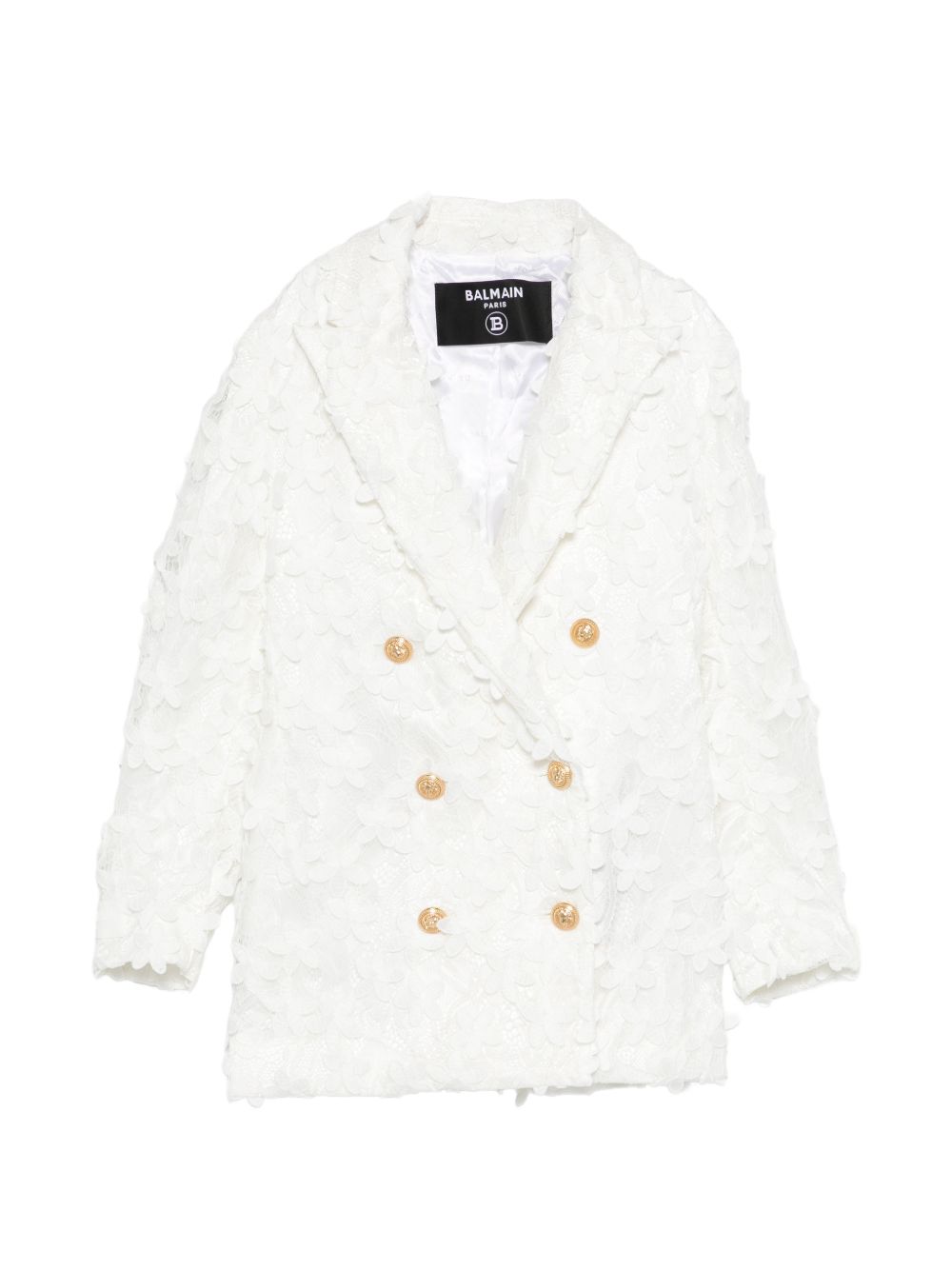 Blazer doppiopetto con bottoni dorati BY2A74U0263 100 BALMAIN KIDS 