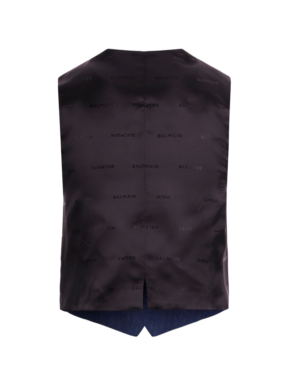 Gilet blu con bottoni dorati BY2P82P0588 625 BALMAIN KIDS 