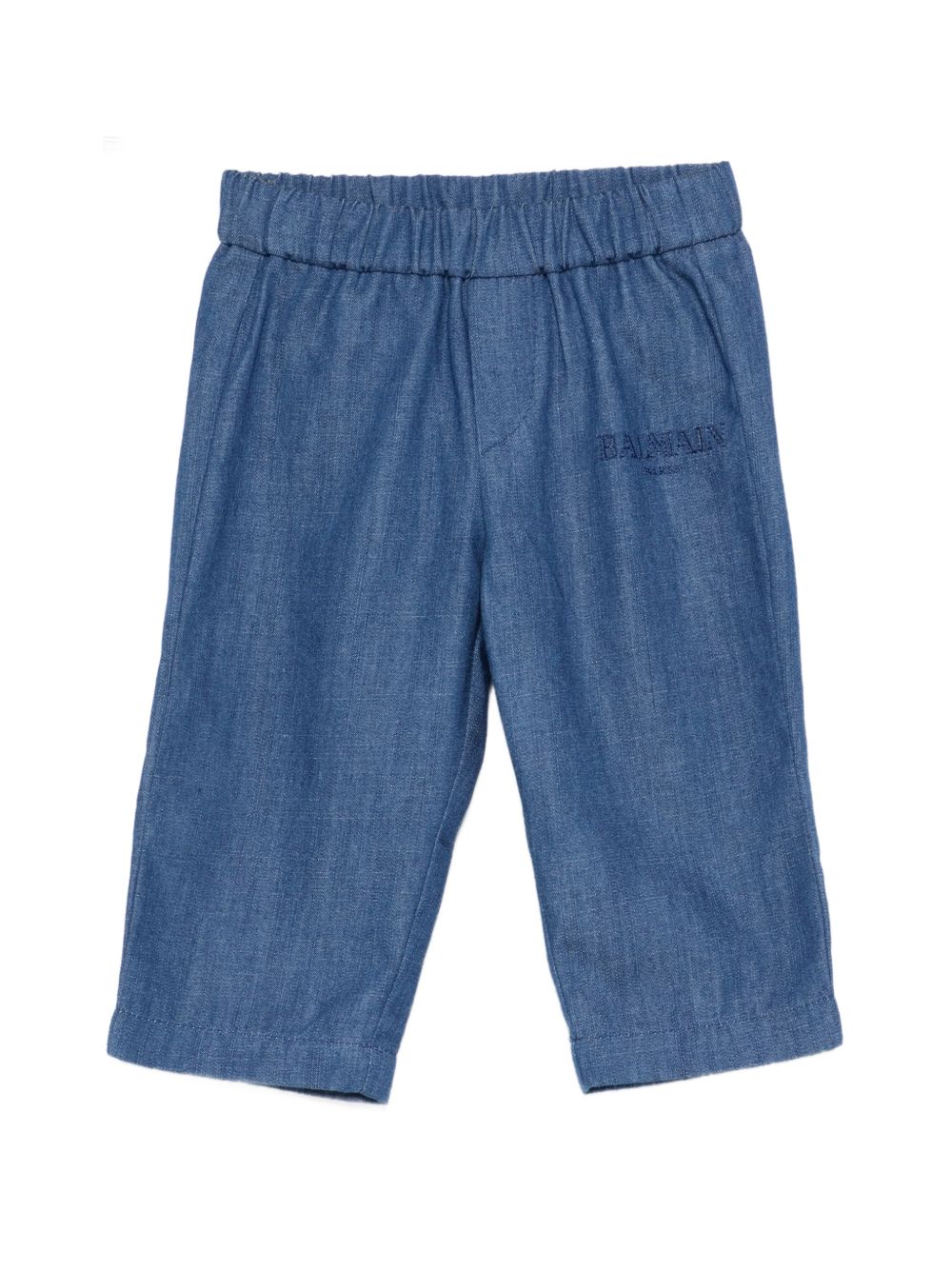 Pantaloni effetto denim con elastico in vita BY6590P0588 625 BALMAIN KIDS 