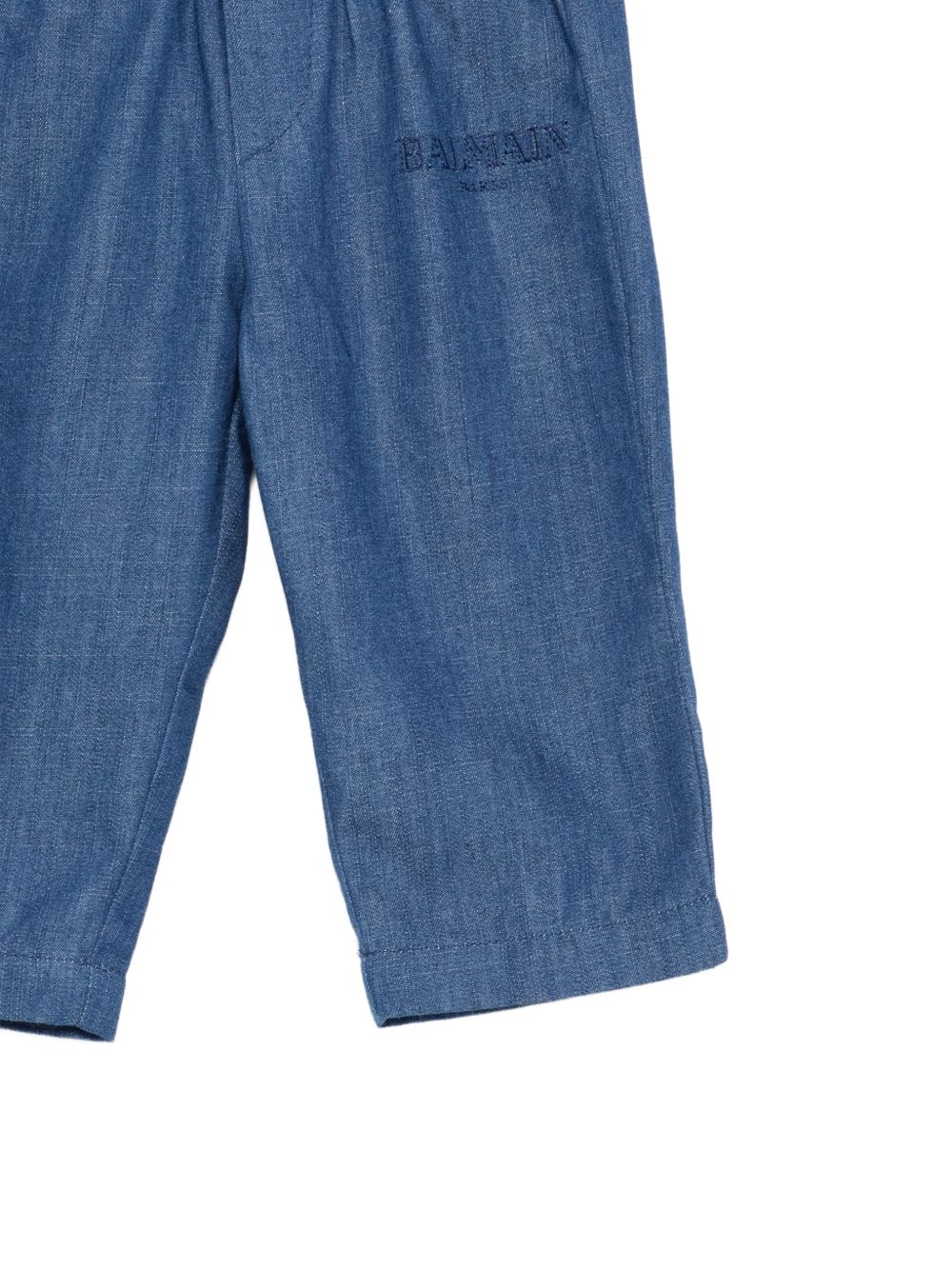 Pantaloni effetto denim con elastico in vita BY6590P0588 625 BALMAIN KIDS 