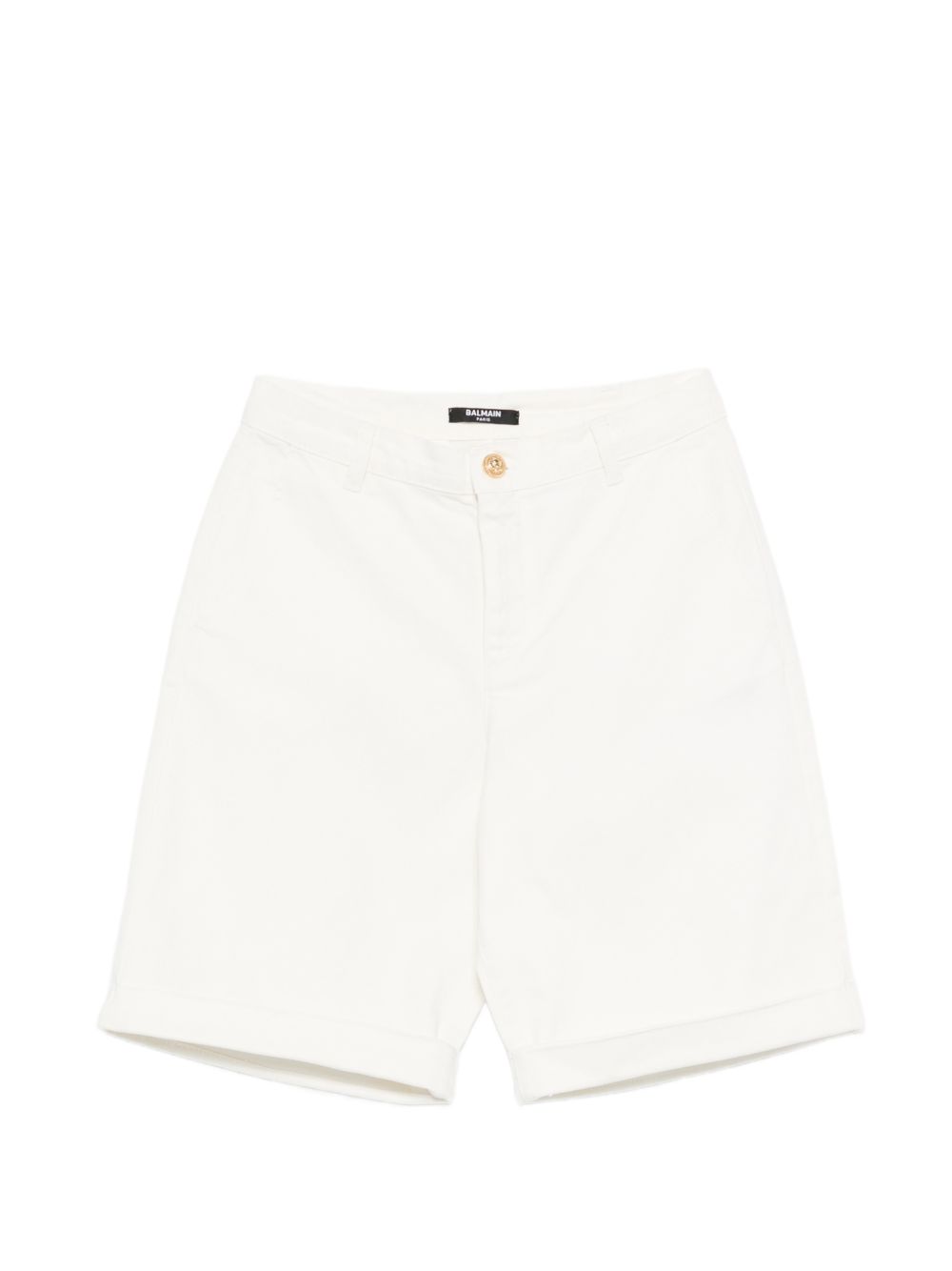 Bermuda in cotone con bottone dorato BY6Q49Z3702 100 BALMAIN KIDS 