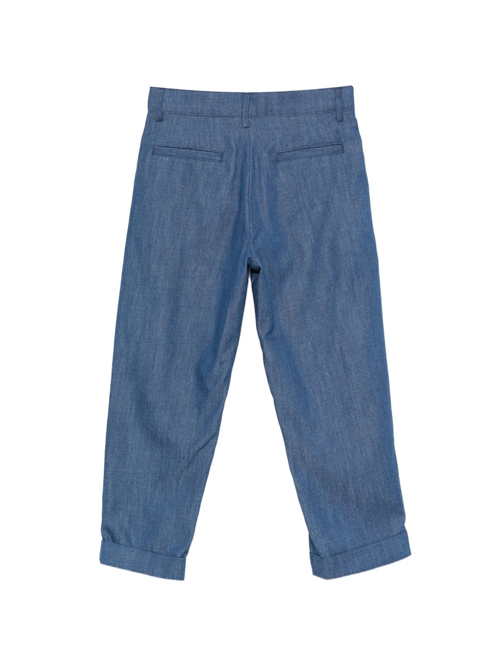 Pantaloni a vita alta con risvolti BY6R50P0588 625 BALMAIN KIDS 