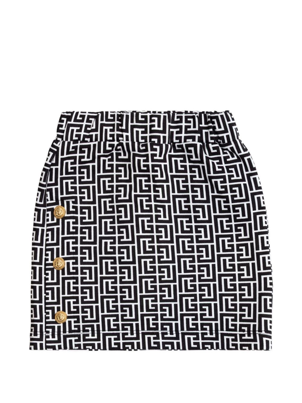 Minigonna con bottoni dorati BY7A11Z3684 100NE BALMAIN KIDS 