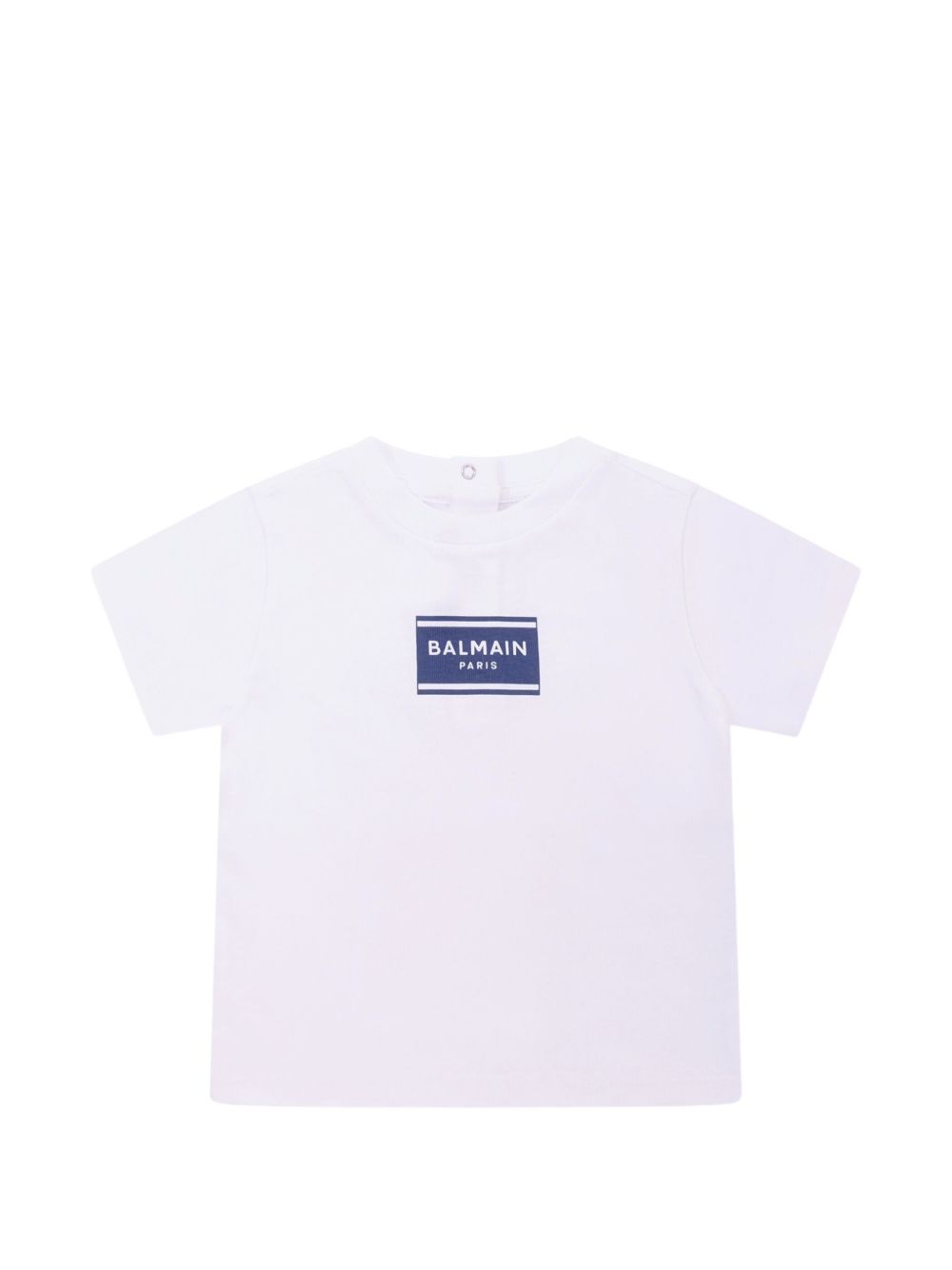 T-shirt con logo applicato BY8501Z3672 100BL BALMAIN KIDS 