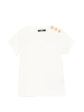 T-shirt con bottoni dorati
